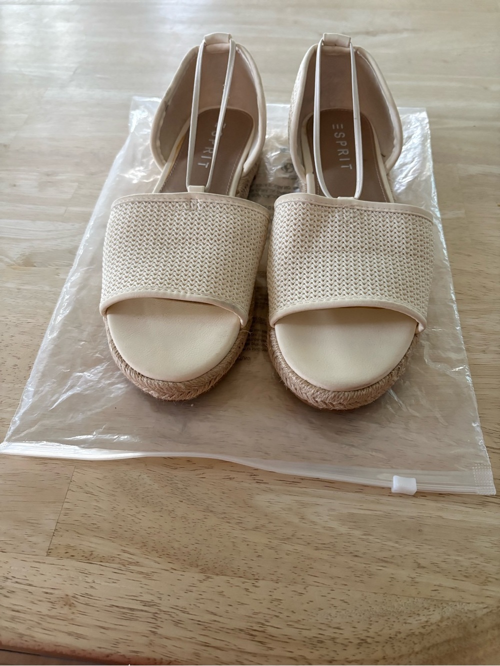 Esprit Women's Neutral Cream Espadrille Slide Sandals